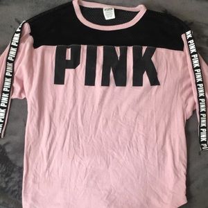 Pink PINK 3/4 length shirt with mesh detailing